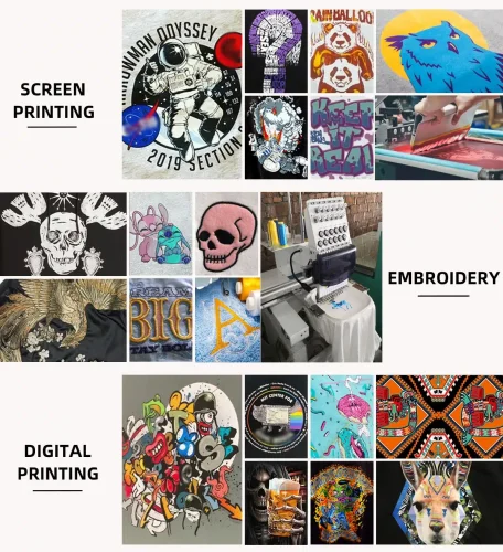 SCREEN, EMBROIDERY, DIGITAL PRINTING