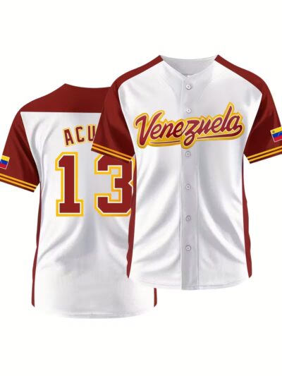 Baseball Jersey with Embroidery And a Loose Fit