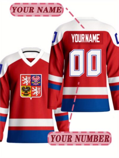 Sized Embellished Sweatshirt with Hockey Player Surname & Number