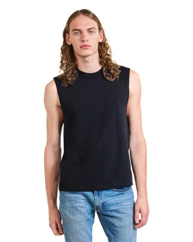 Heavyweight Cotton Unisex Garment Dyed Boxy Muscle T-Shirt - Image 4