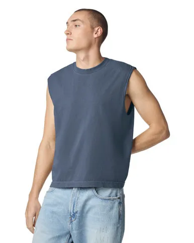Heavyweight Cotton Unisex Garment Dyed Boxy Muscle T-Shirt - Image 3
