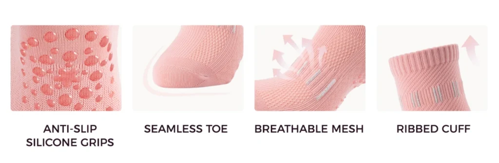 Pilates Socks Yoga Socks with Grips for Women Non Slip For Barre