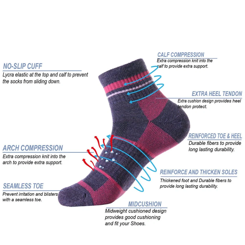 Fall-Winter-Womens-Solid-Design-Breathable-Eco-Friendly-Cushioned-Seamless-Sport-Wool-Socks-for-Outdoor-Sports