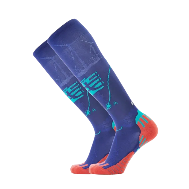 Quick-Dry-Anti-Bacterial-Breathable-Knitted-Digital-Printing-Autumn-Sport-Athletic-Running-Knee-High-Riding-Compression-Socks